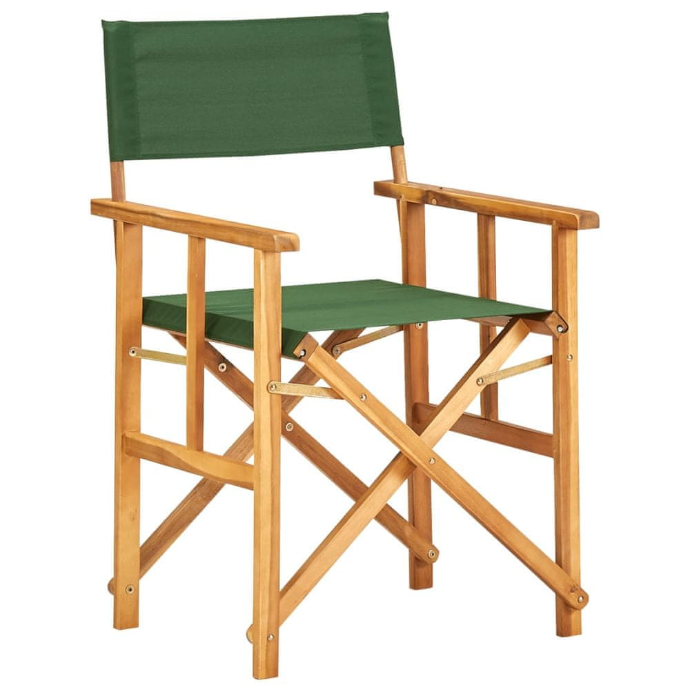 Petromila vidaXL Režisérska stolička, akáciový masív, zelená